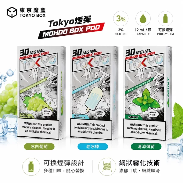 TOKYO-MOHOO-BOX東京魔盒煙彈 Tokyo Mohoo Box 東京魔盒煙彈|12ml大容量 · 10000口續航 · 多款口味現貨:圖片 1